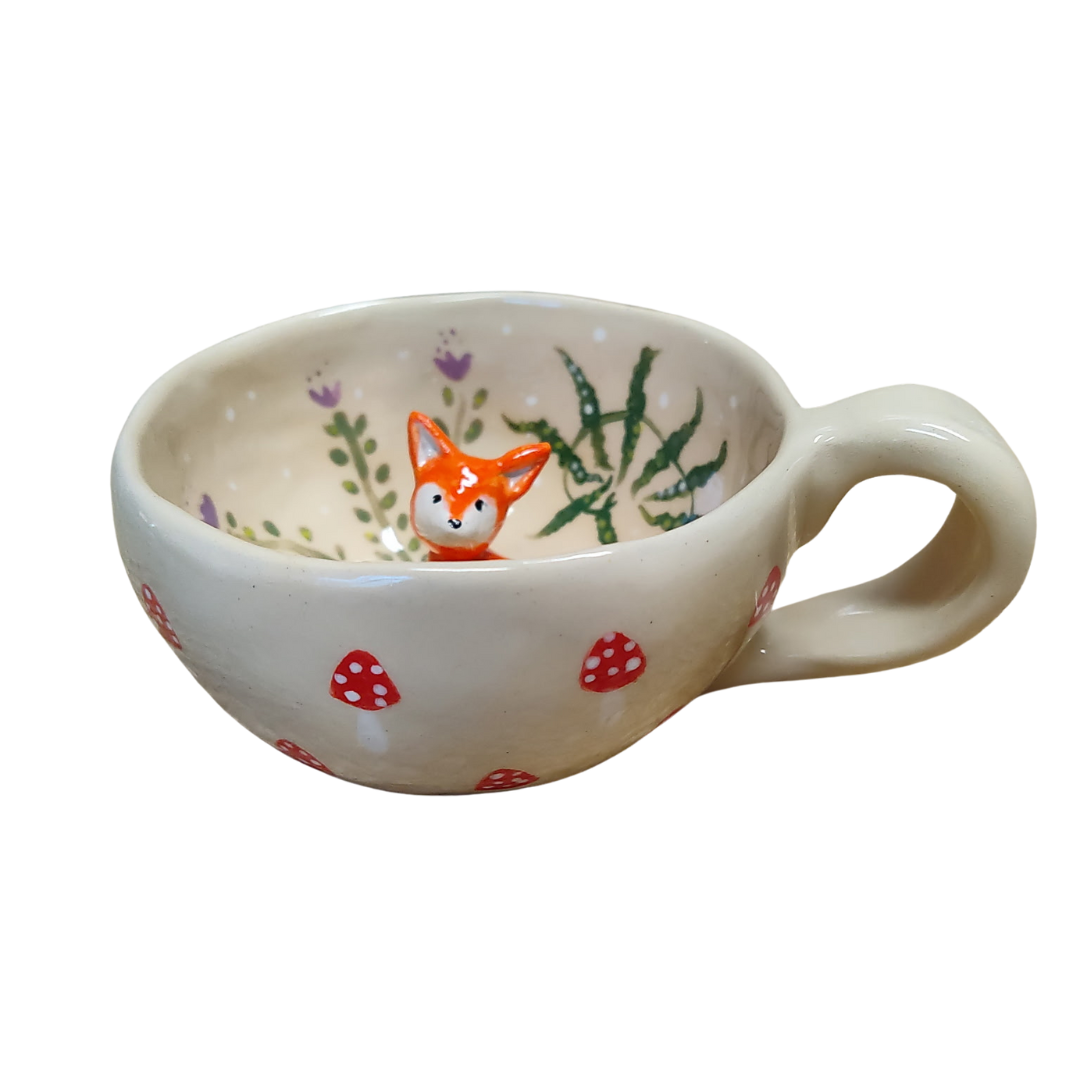 Handmade Foxen Coffee Mug, 8 ounces