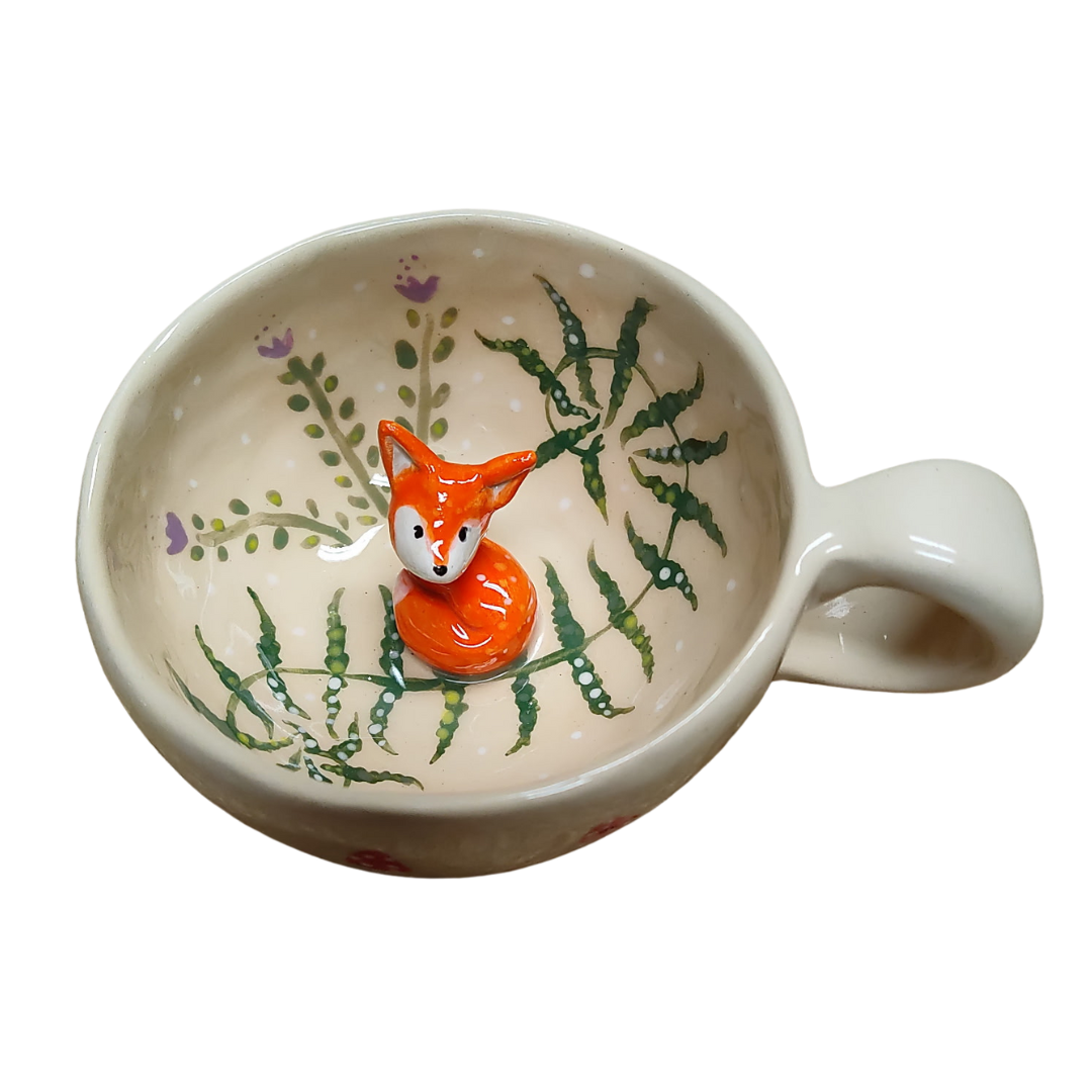 Handmade Foxen Coffee Mug, 8 ounces