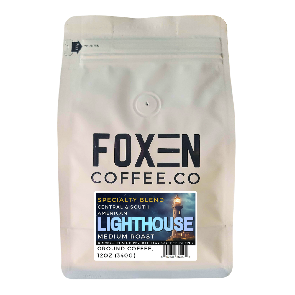 foxen coffee lighthouse blend medium roast ground coffee 12 ounce