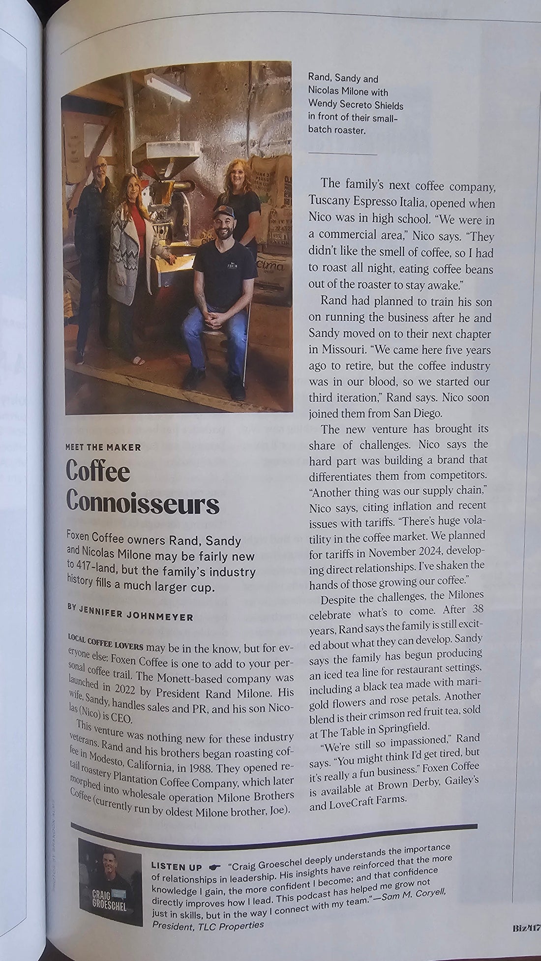 Foxen Coffee biz 417 Magazine January 2026