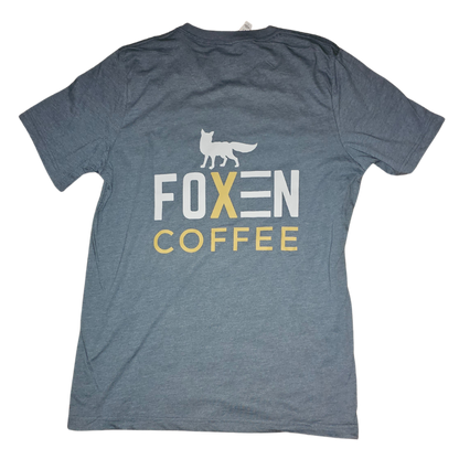 Foxen Coffee V-Neck T-Shirt, Blue