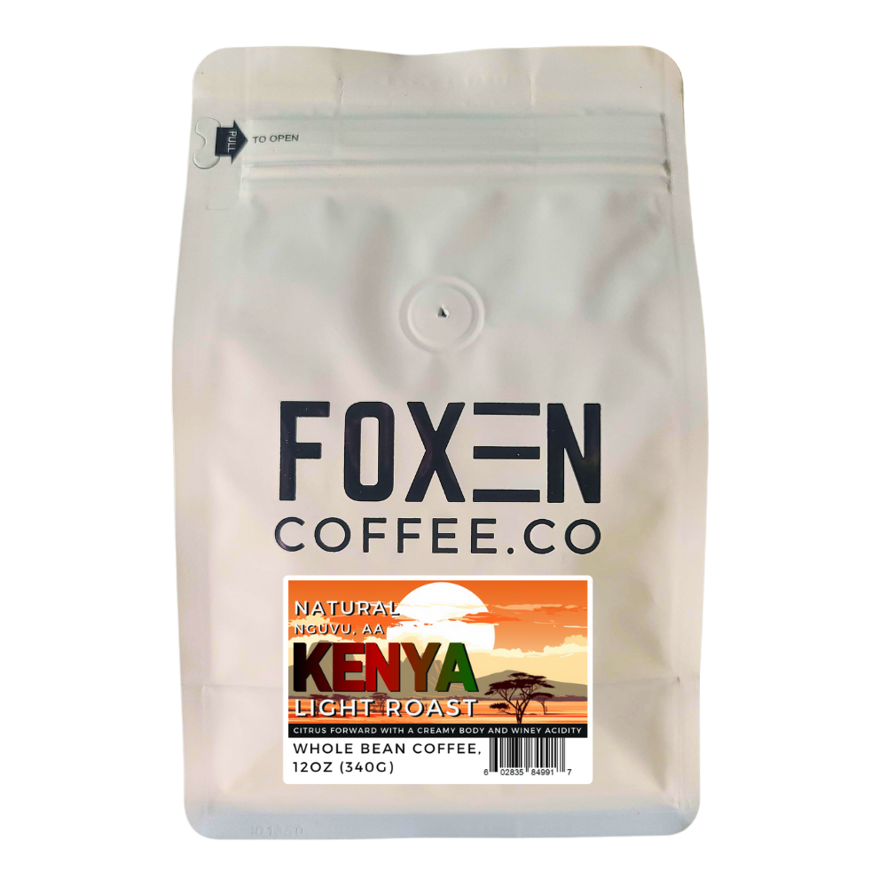 kenya aa natural light roast whole bean coffee 12 ounce