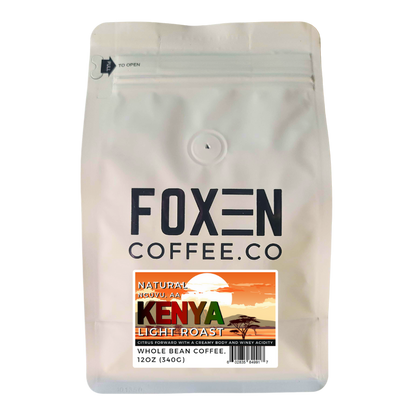 kenya aa natural light roast whole bean coffee 12 ounce