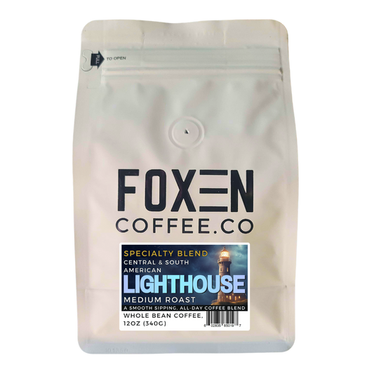 foxen coffee lighthouse blend medium roast whole bean coffee 12 ounce