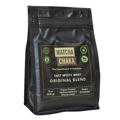 Matcha Chaka Premium Organic Japanese Matcha Green Tea Powder and Raw Cacao Blend