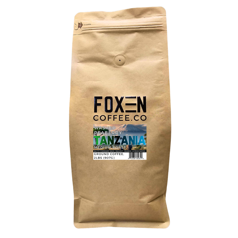 Tanzania Peaberry Ground Medium roast Coffee 2 pounds